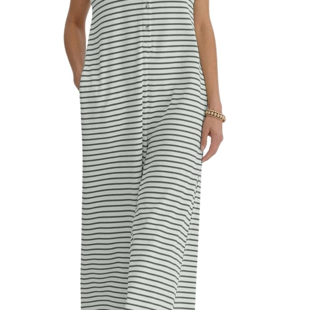 Striped Blue and White Jumpsuit
